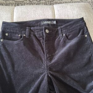 RALPH LAUREN, WOMENS BLACK, CORDUROY, WIDE LEG, PANT SIZE 8